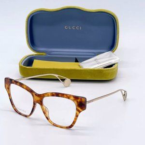 Sale! New Gucci Women's 52mm Havana Cat Eye Eyeglasses!